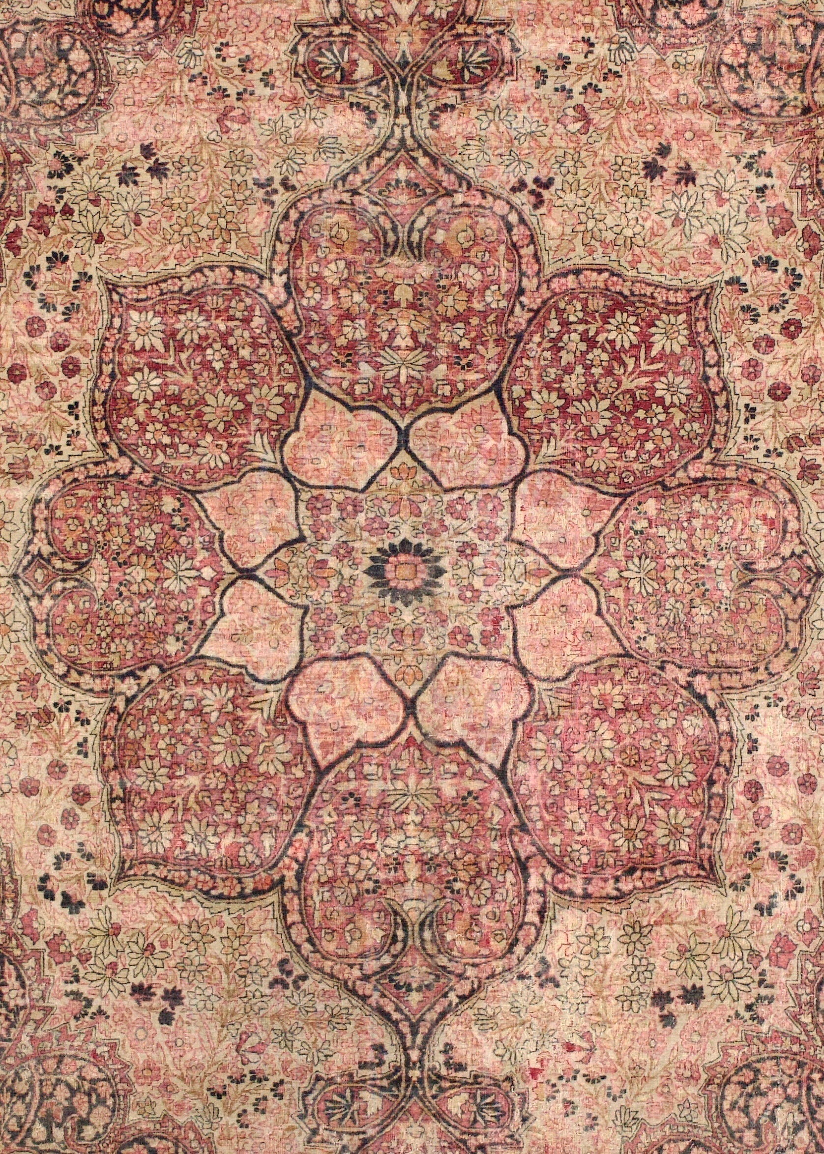 Antique  Lavar Kerman Rug 9' 0" x 13' 3''