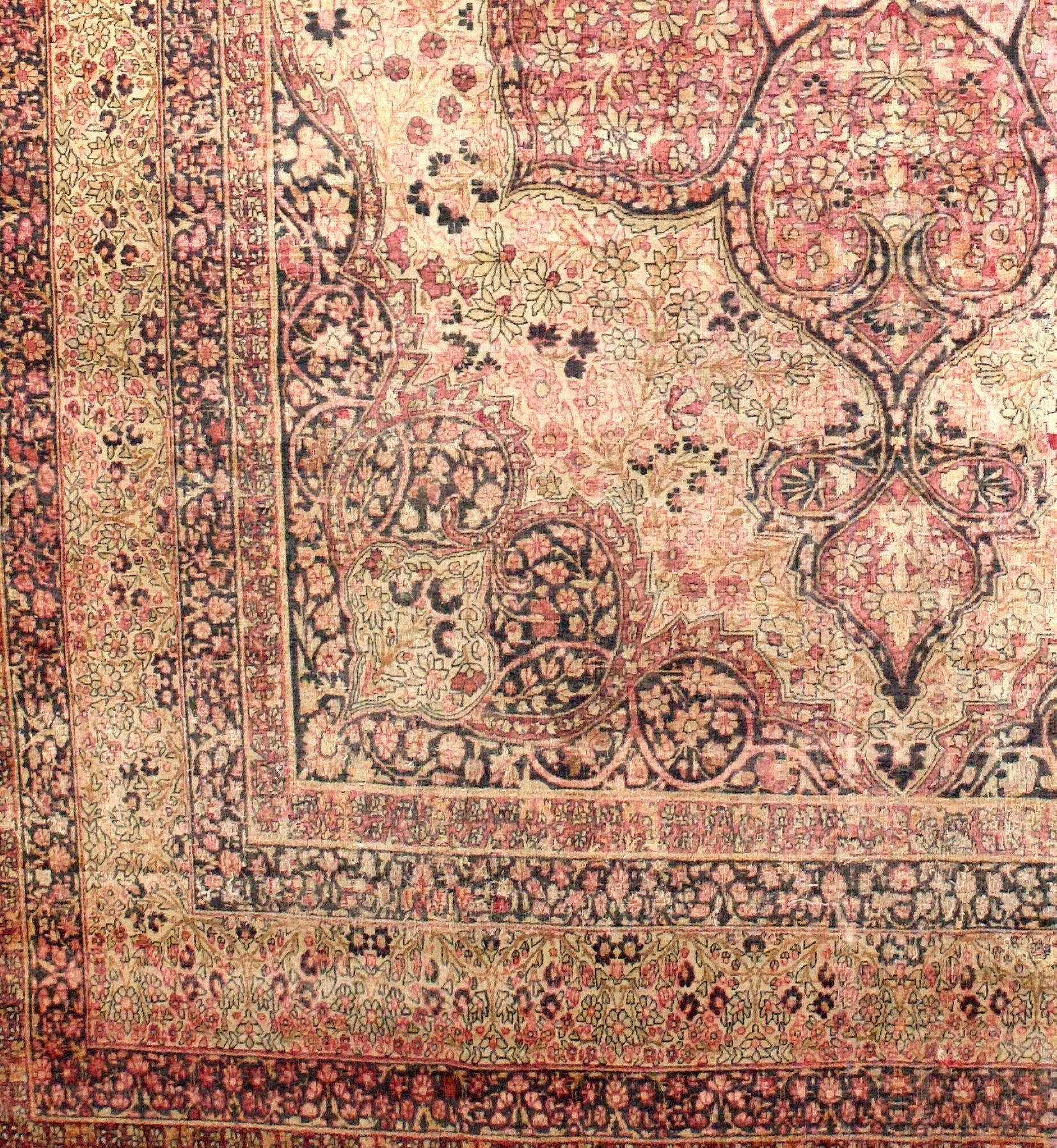 Antique  Lavar Kerman Rug 9' 0" x 13' 3''