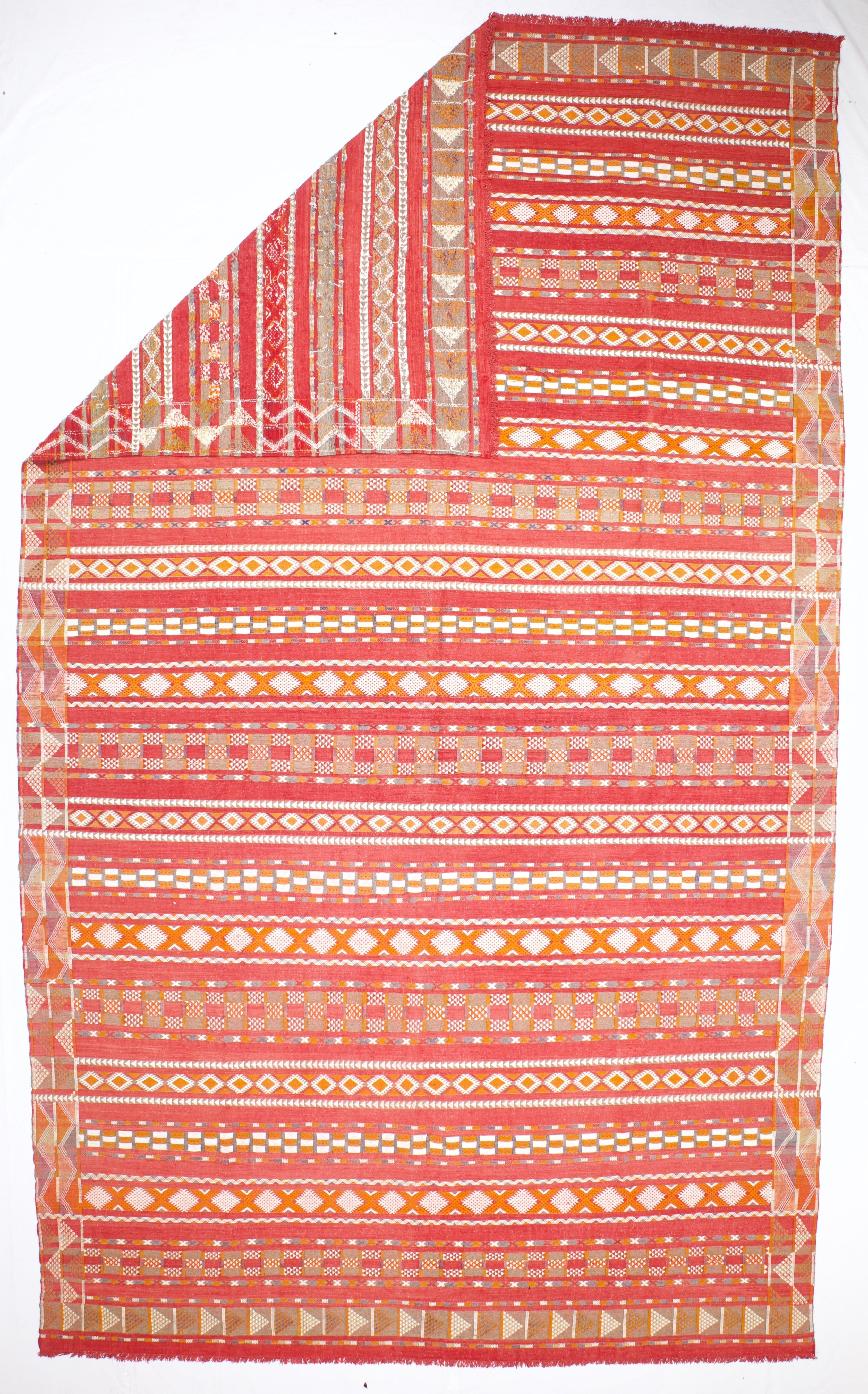 Fine Antique Swedish Kilim Flat Weave Rug 9'7" x 16' 7''