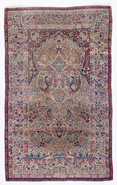 Antique  Lavar Kerman Rug 4'5