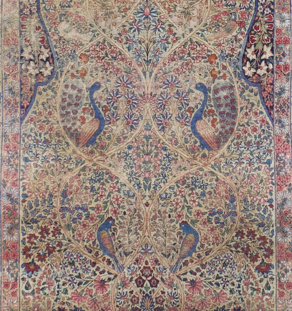 Antique  Lavar Kerman Rug 4'5" x 6' 10"