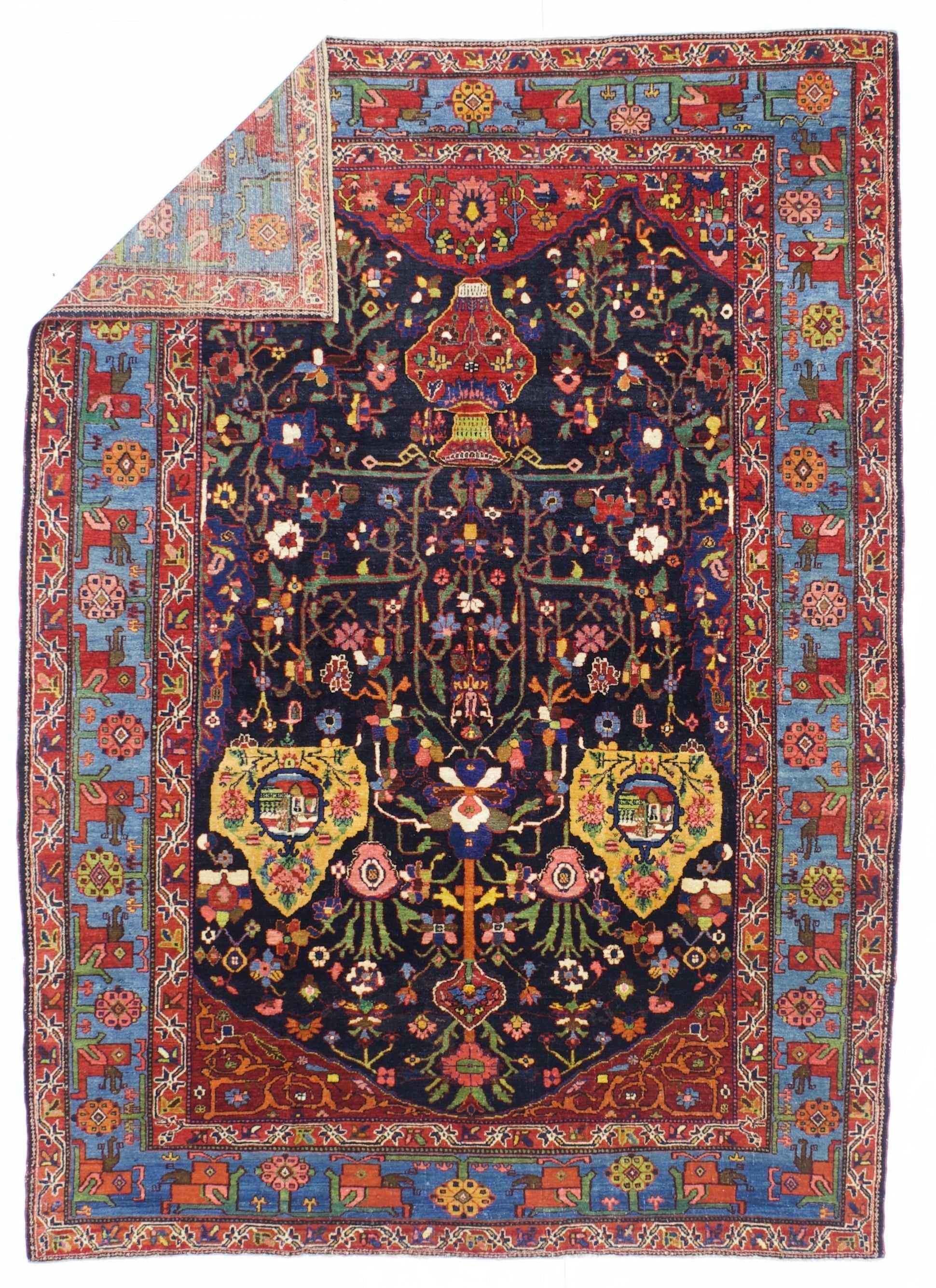 Antique Bakhtiari Rug 5'5" x 7' 7"