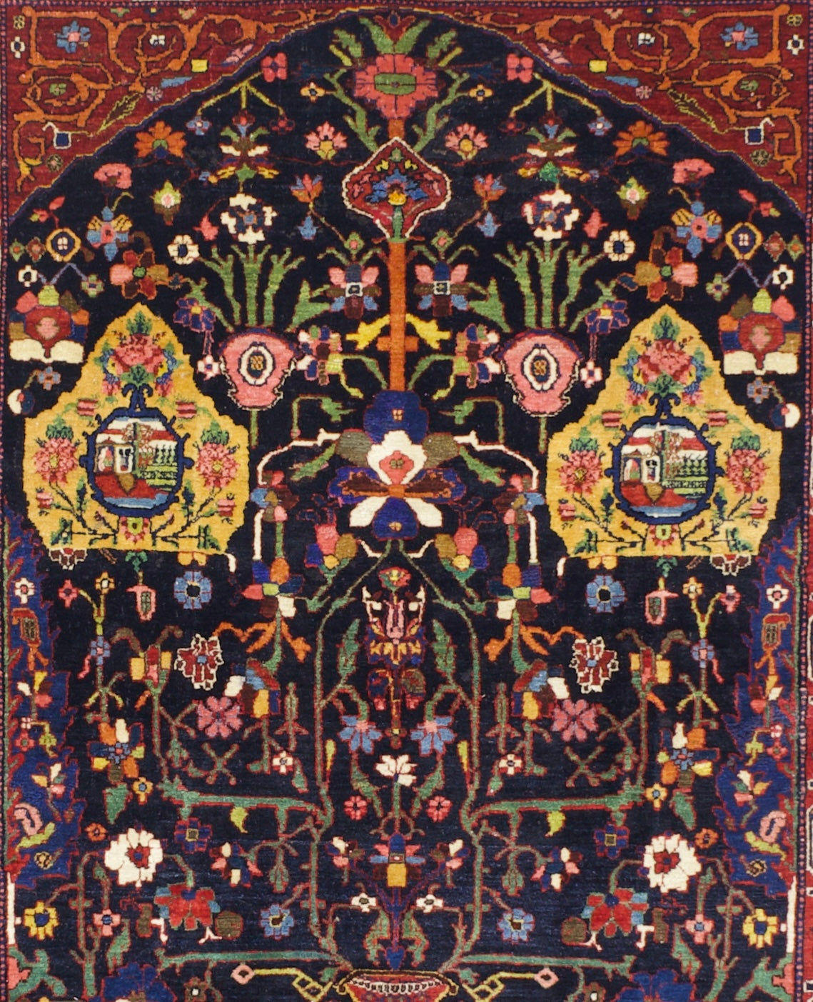 Antique Bakhtiari Rug 5'5" x 7' 7"