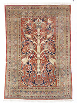 Extremely Fine and Rare Antique  Silk 4' 2" x 6' 0"