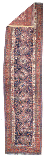 Antique  Qashqai Rug 3'10" x 16' 3''