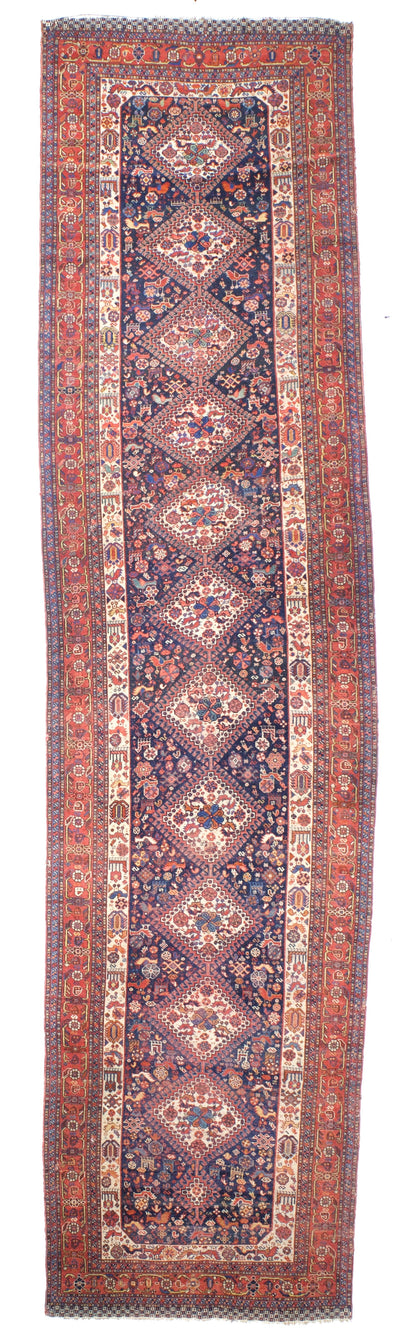 Antique  Qashqai Rug 3'10