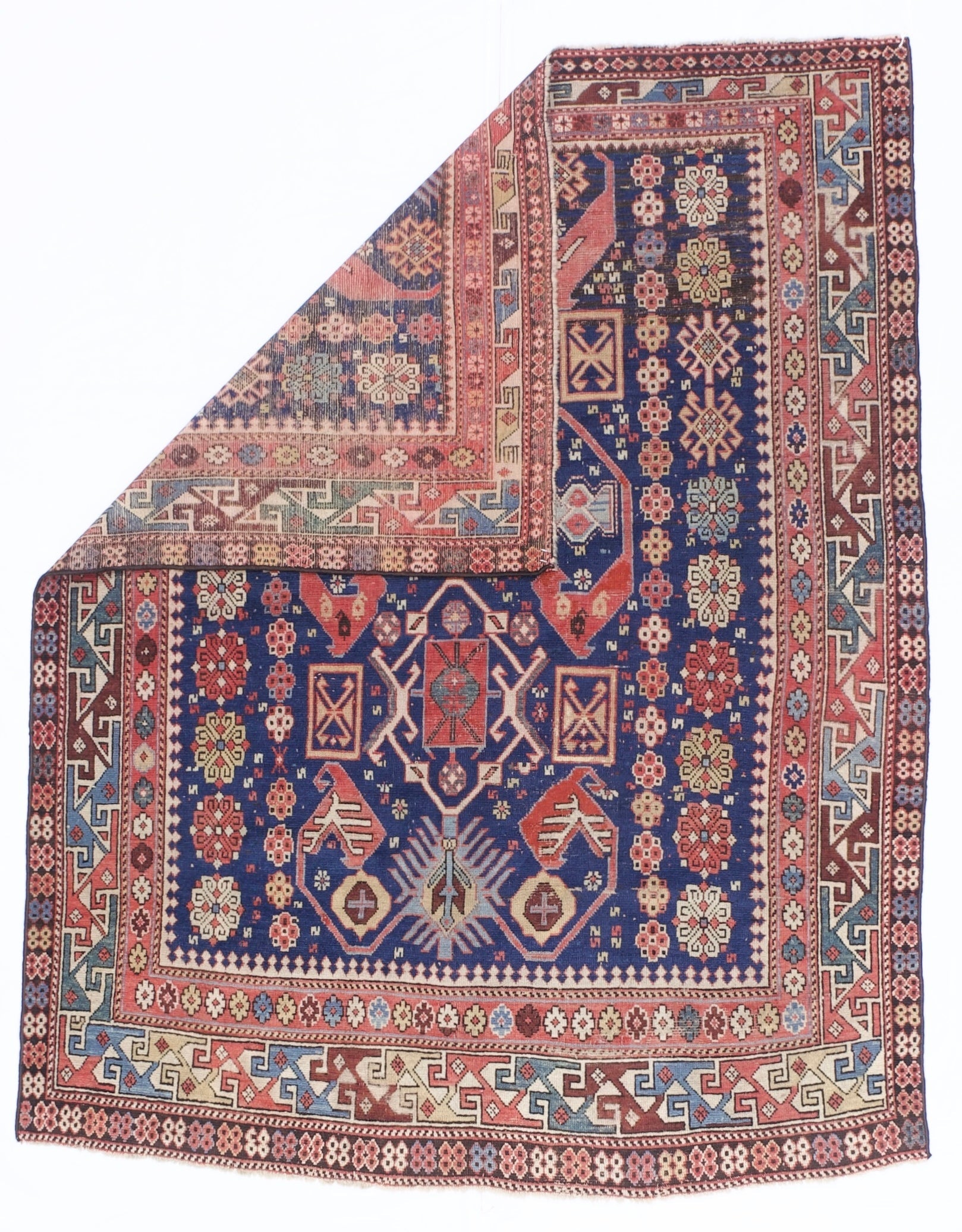 Antique Caucasian Kuba Rug 4'6" x 5' 9"