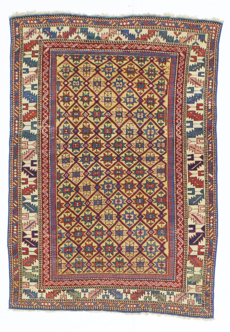 Antique Caucasian Kuba Rug 3'8