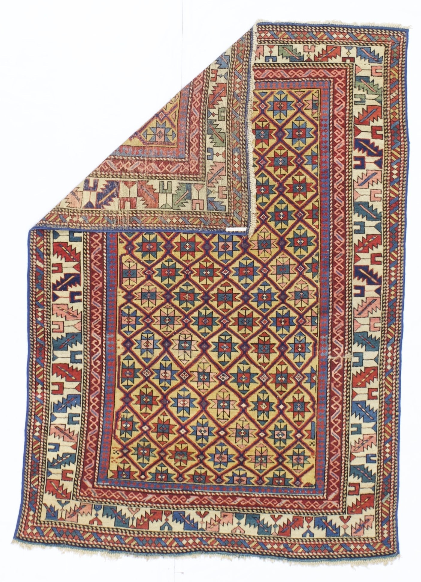 Antique Caucasian Kuba Rug 3'8" x 5' 3"