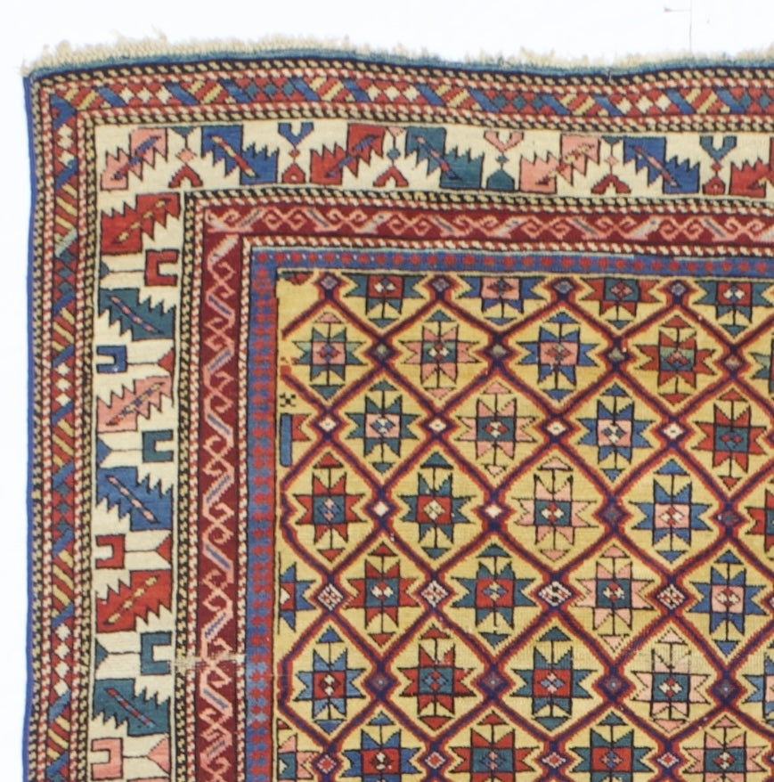 Antique Caucasian Kuba Rug 3'8" x 5' 3"