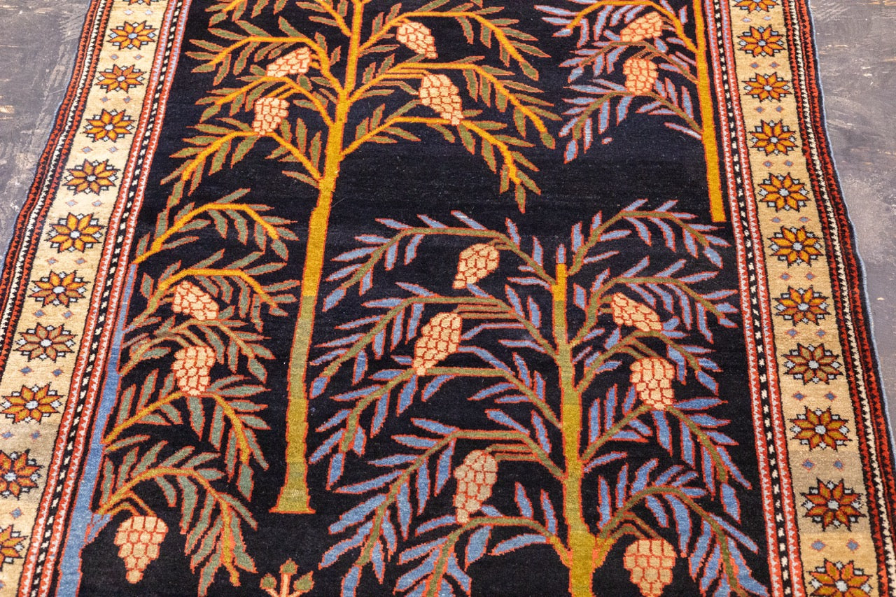 Antique Bakhshayesh unusual Tree Design Rug 4' 2" x 6' 11"