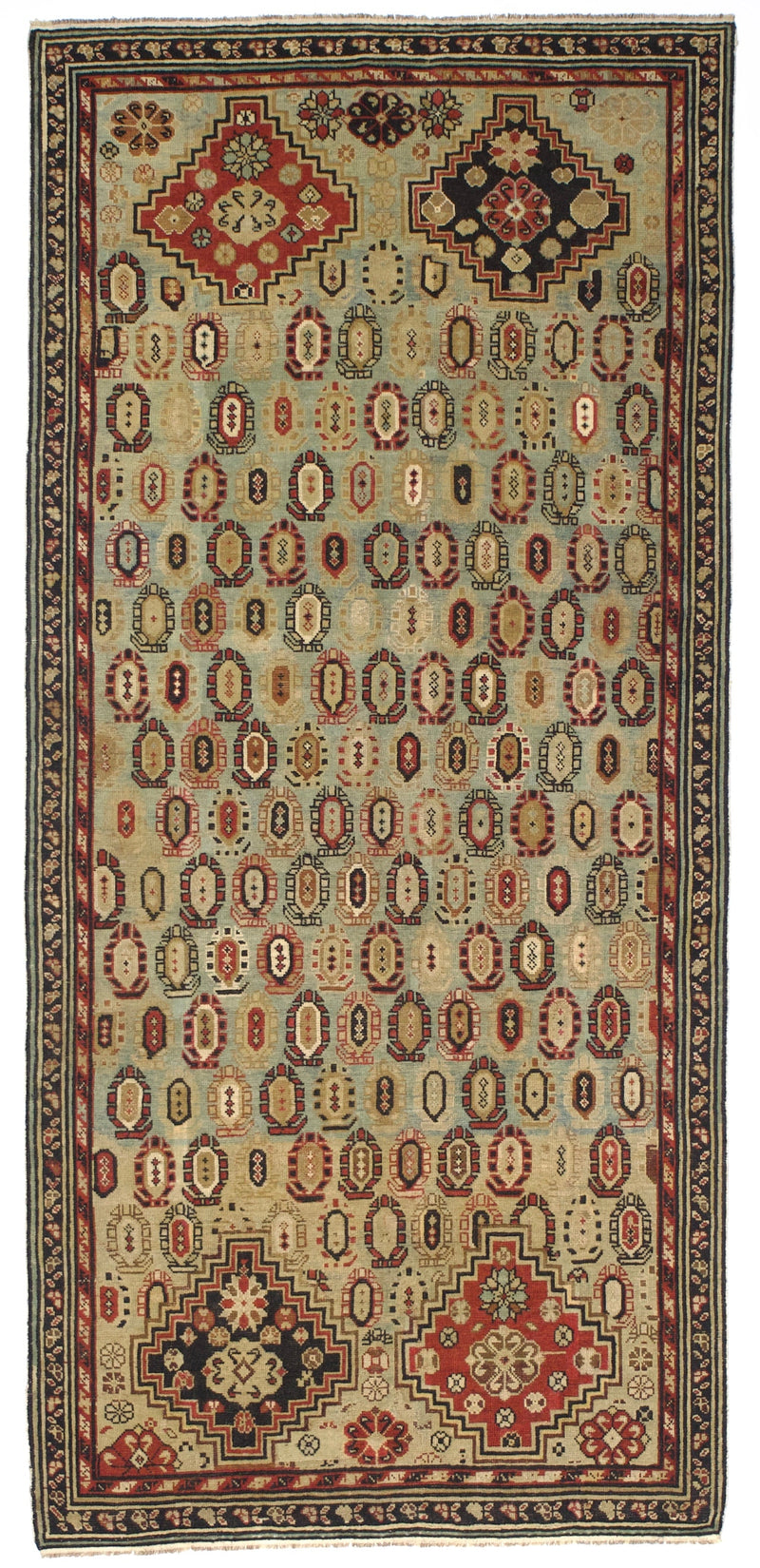 Antique Caucasian Shirvan Long Rug 4'3