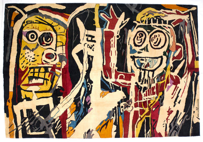 Fine French Wool Rug After Basquiat 5' 9