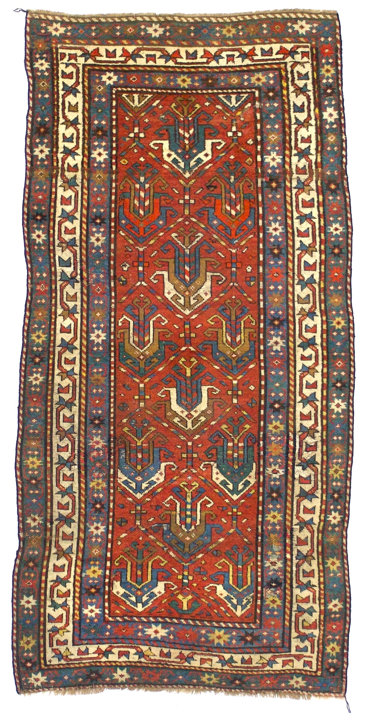 Fine Antique Caucasian Ganje Kazak Rug 3'4" x 6' 10"