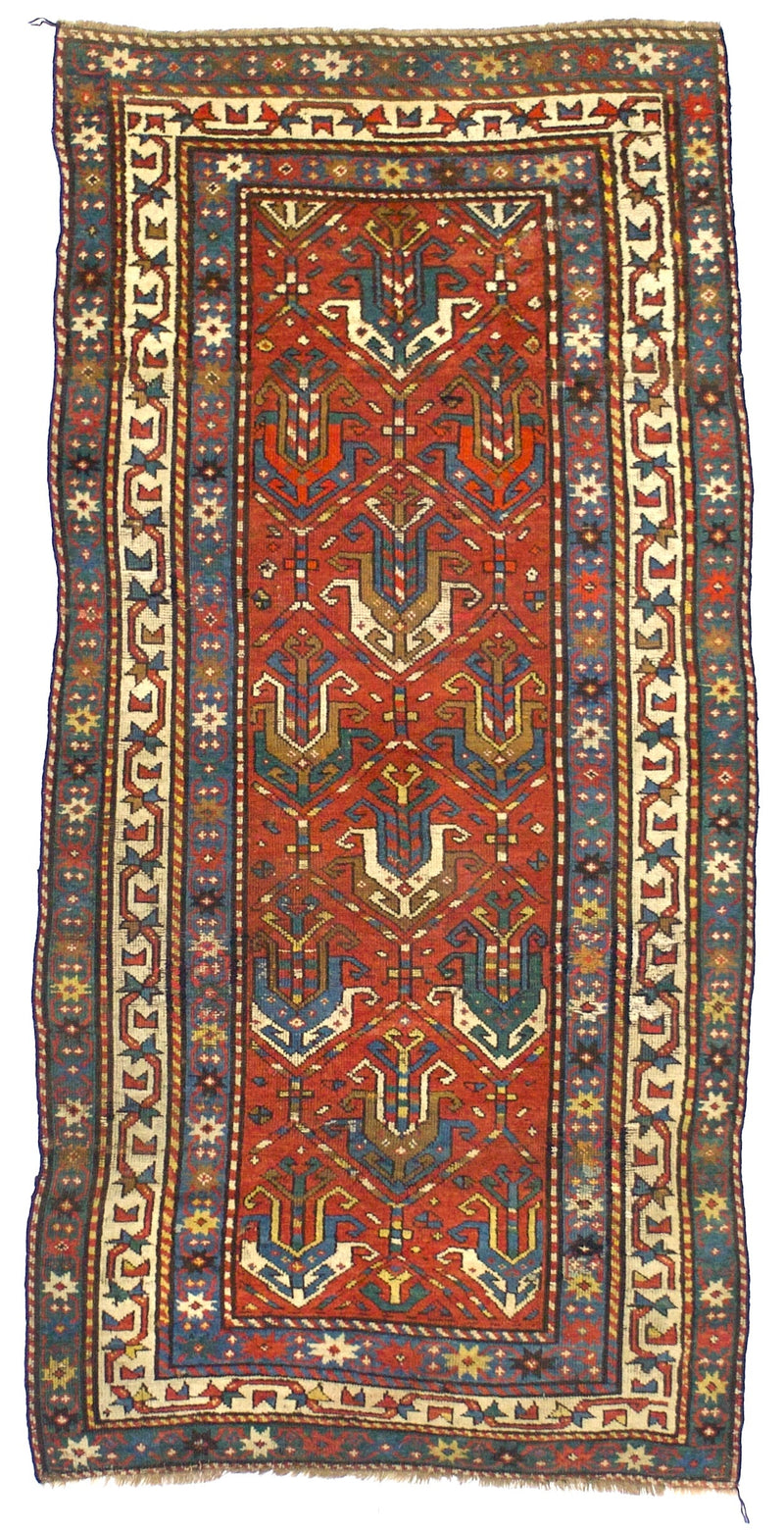 Fine Antique Caucasian Ganje Kazak Rug 3'4