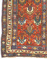 Fine Antique Caucasian Ganje Kazak Rug 3'4" x 6' 10"