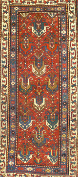 Fine Antique Caucasian Ganje Kazak Rug 3'4" x 6' 10"