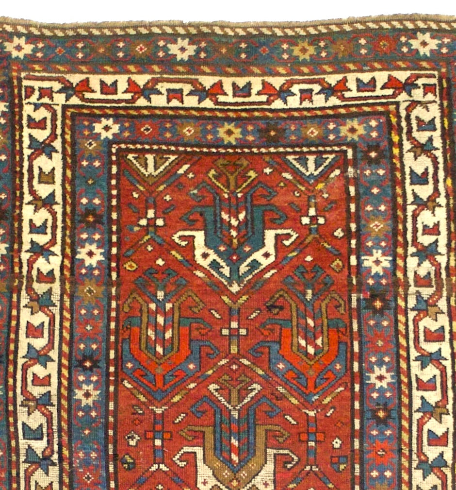 Fine Antique Caucasian Ganje Kazak Rug 3'4" x 6' 10"