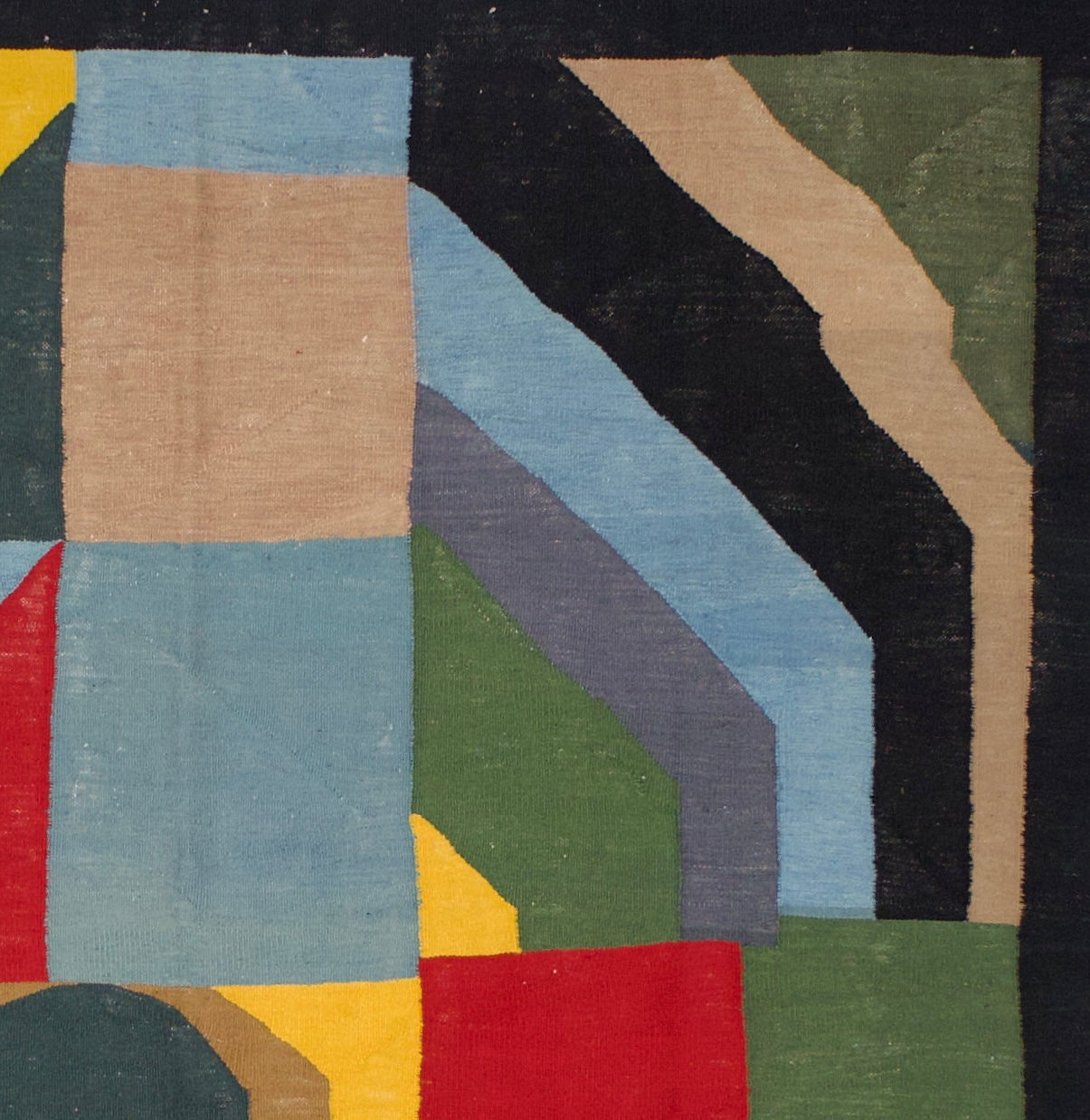 Fine Vintage After Sonia Delaunay Design Wool Rug 6' 2" x 6' 2''