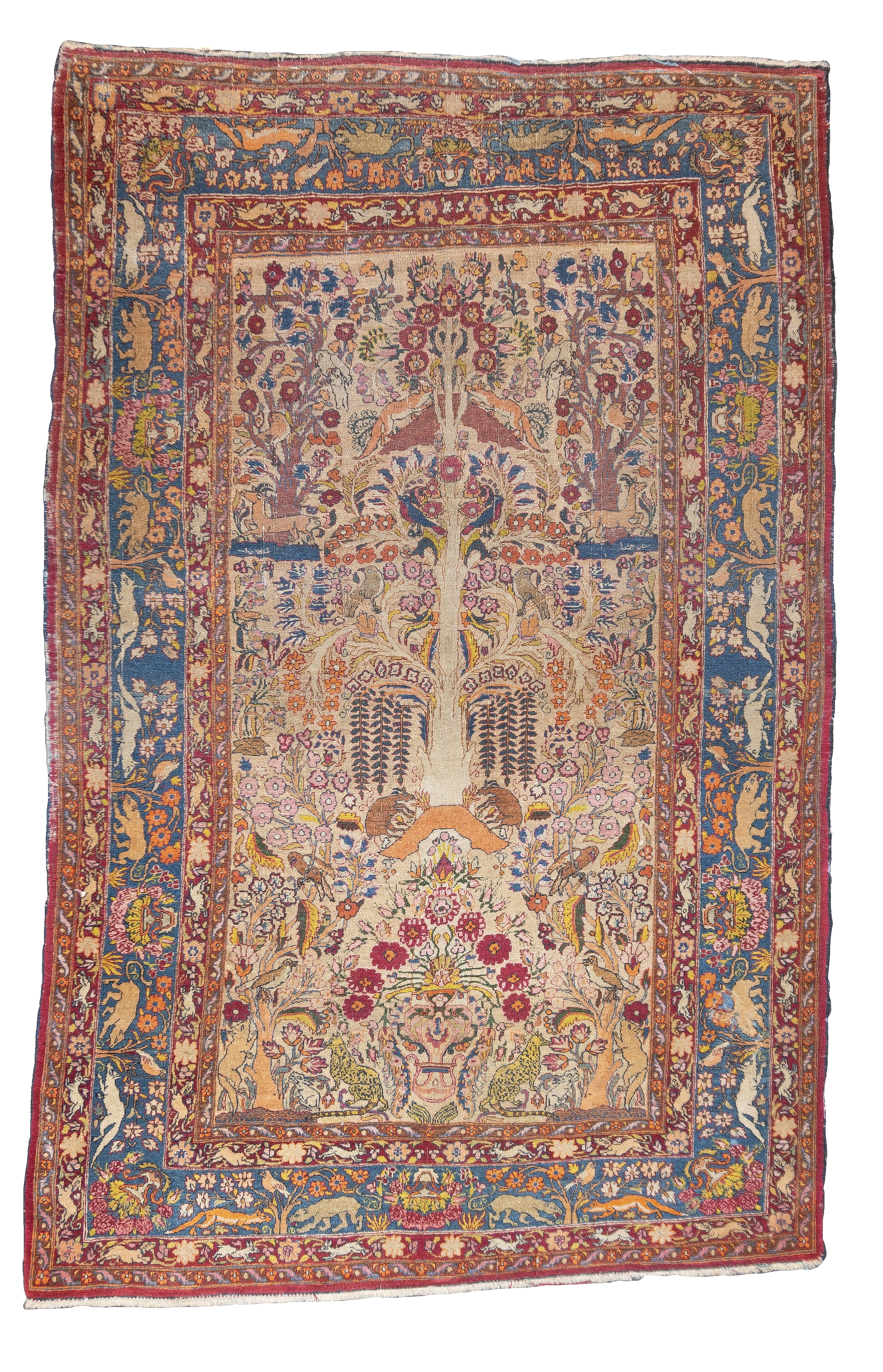 Antique  Tehran Rug 4'3" x 6' 7"