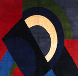 French Mid Century Artistic Rug. Sonia Delaunay Design 4'11" x 8' 2"