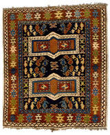 Antique Caucasian Kuba Rug 3' 10" x 4' 4"