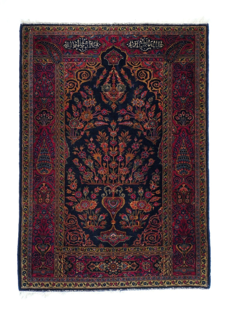 Antique Manchester Kashan Rug 3'6'' x 4'10''