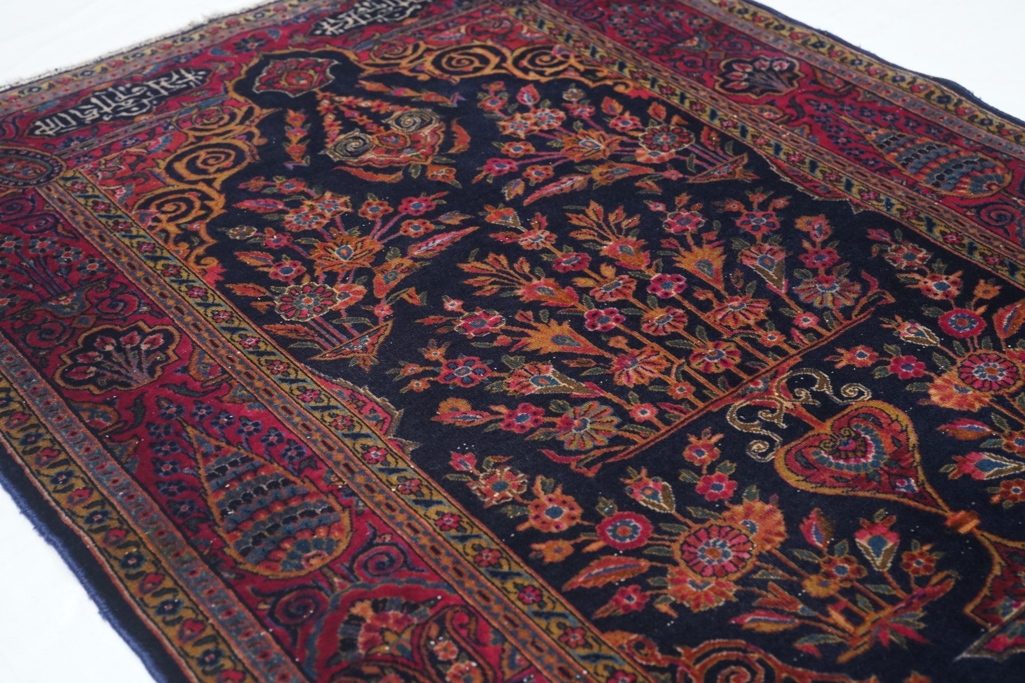 Antique Manchester Kashan Rug 3'6'' x 4'10''