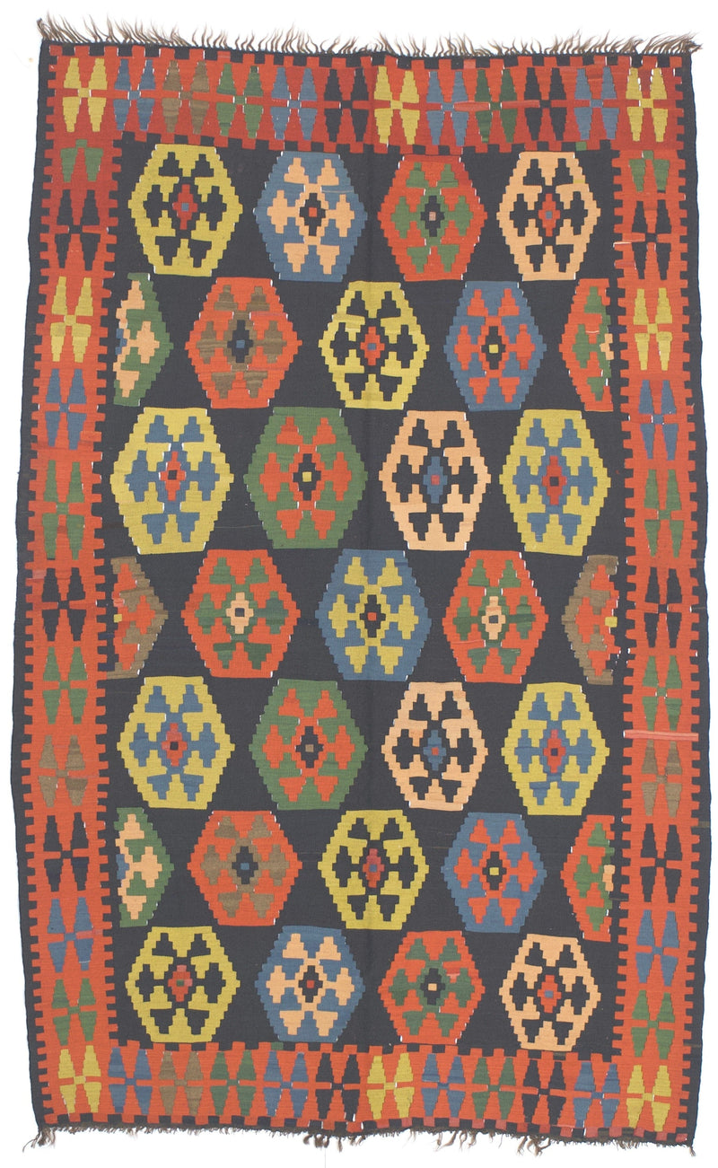 Fine Antique Caucasian Kilim Rug 5'3
