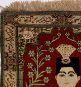 Antique  Pictorial Mohtasham Kashan Rug 2'1" x 2' 8''