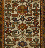 Antique Caucasian Perpedil Rug 3' 5" x 4' 4"