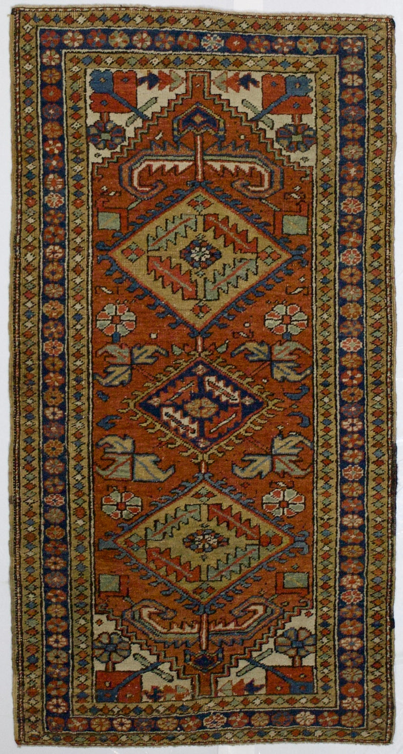 Antique  Heriz Rug 3'0