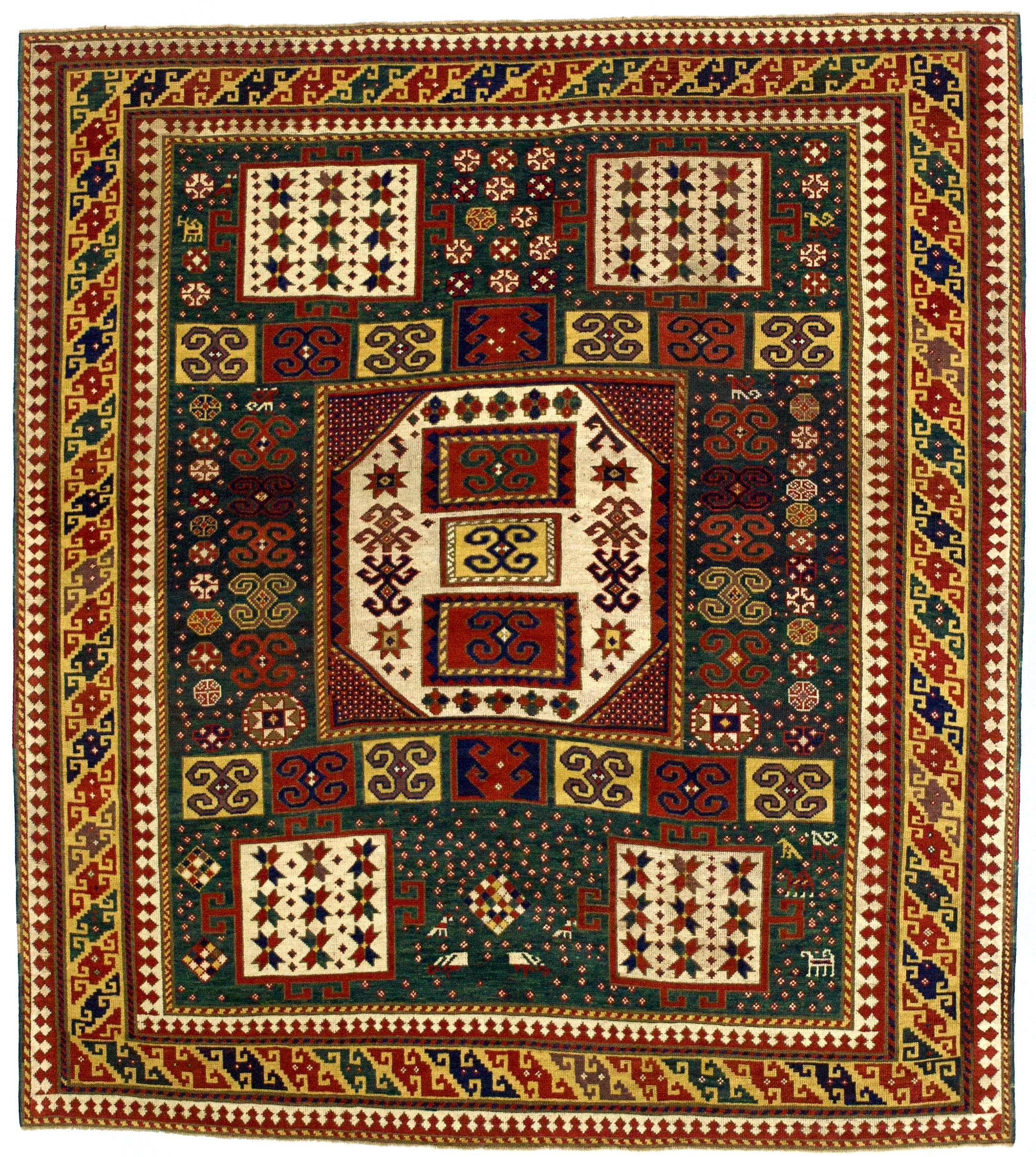 Antique Caucasian Karachov Kazak Rug 6' 4'' x 7' 0"