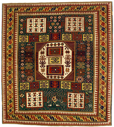 Antique Caucasian Karachov Kazak Rug 6' 4'' x 7' 0