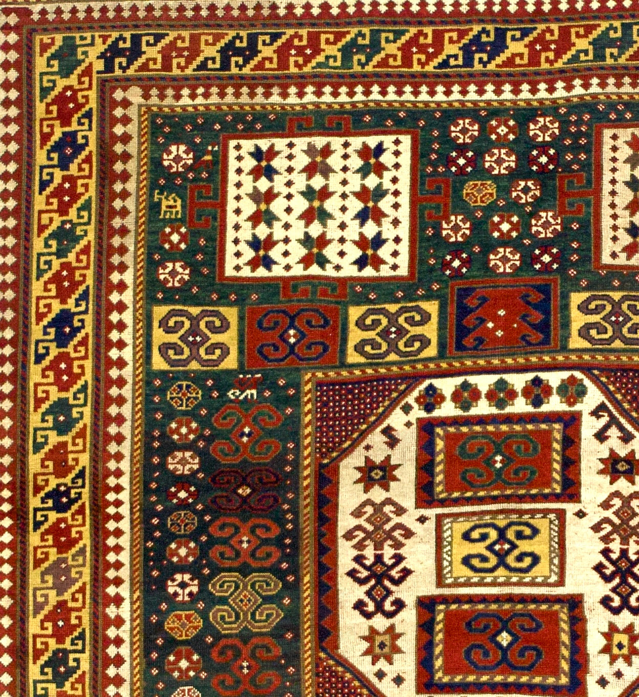 Antique Caucasian Karachov Kazak Rug 6' 4'' x 7' 0"