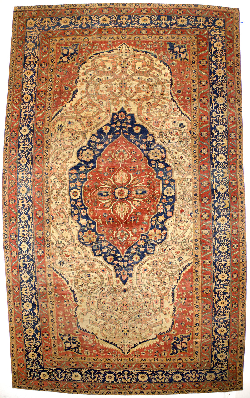 Antique Mohtasham Kashan Area Rug 10' 2'' x 17' 0