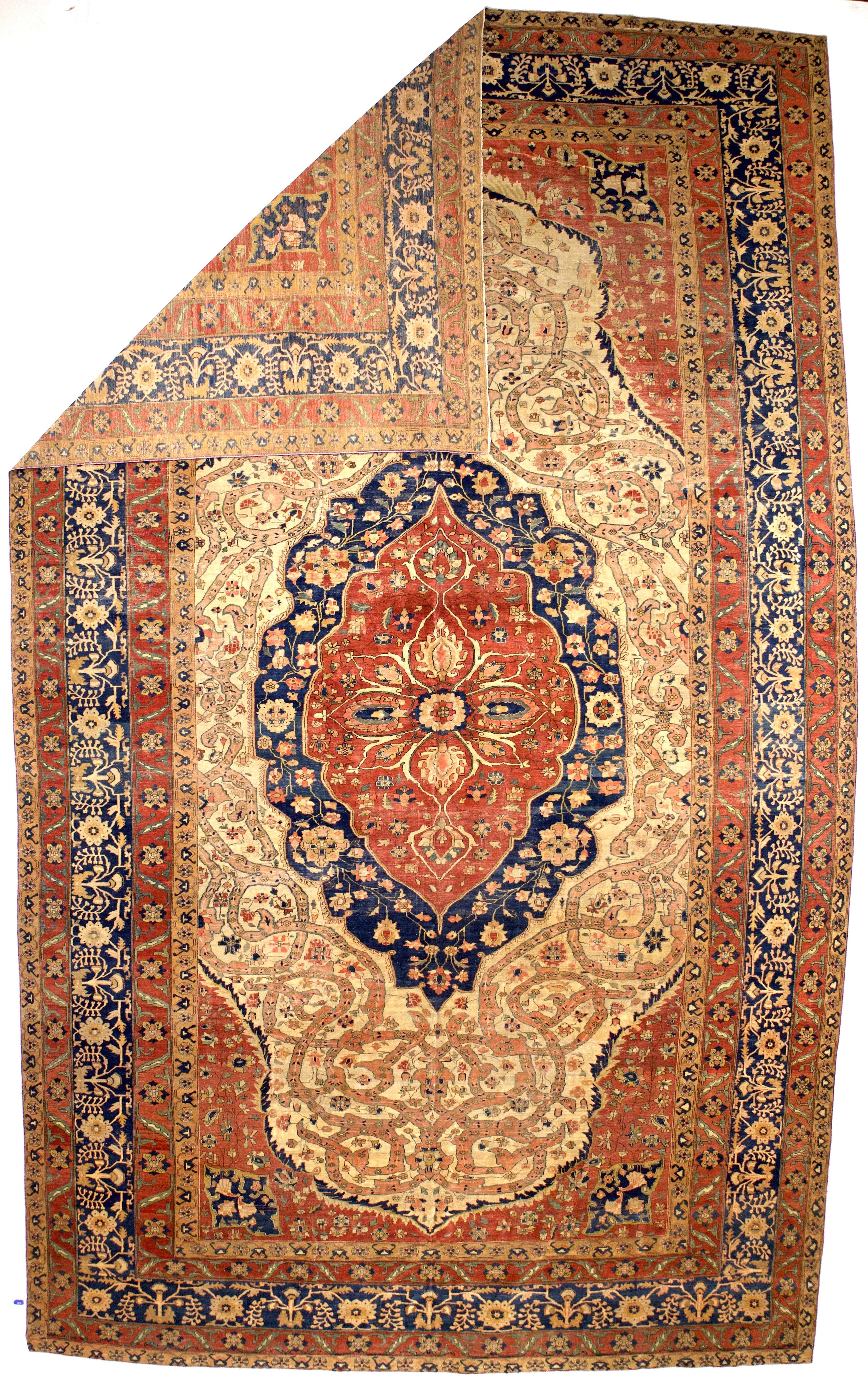 Antique Mohtasham Kashan Area Rug 10' 2'' x 17' 0"