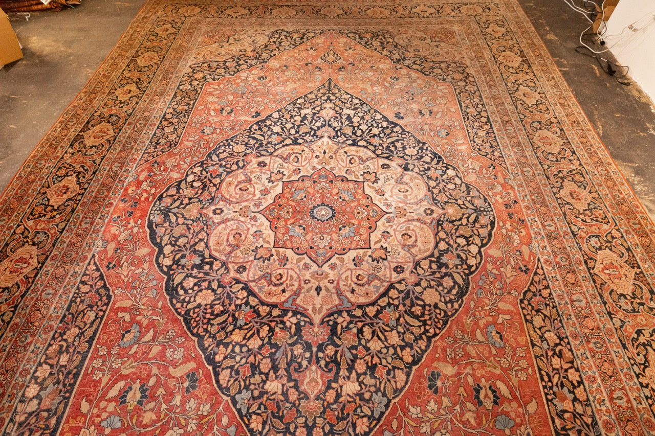 Antique  Hajijalili Tabriz Rug 11' 0" x 18' 0"