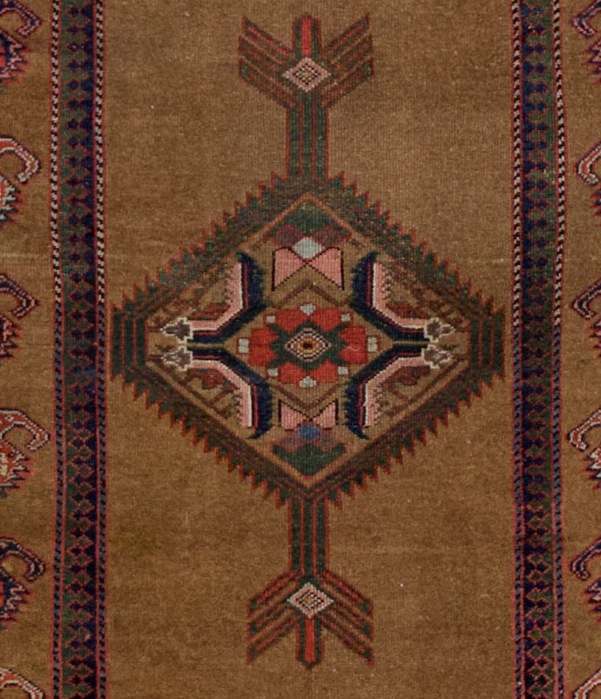 Fine Antique NW  Camel Hair Rug 3'8" x 9' 8''