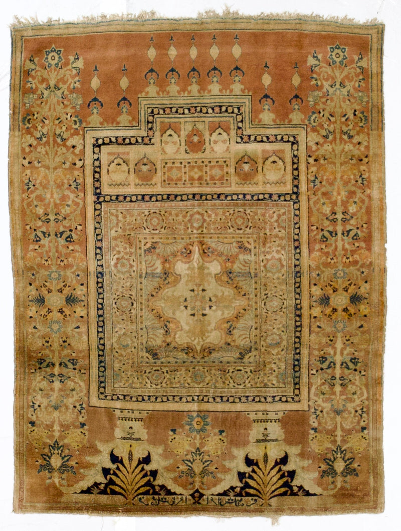 Extremely Fine/rare and unusual Antique Silk Rug 4' 0