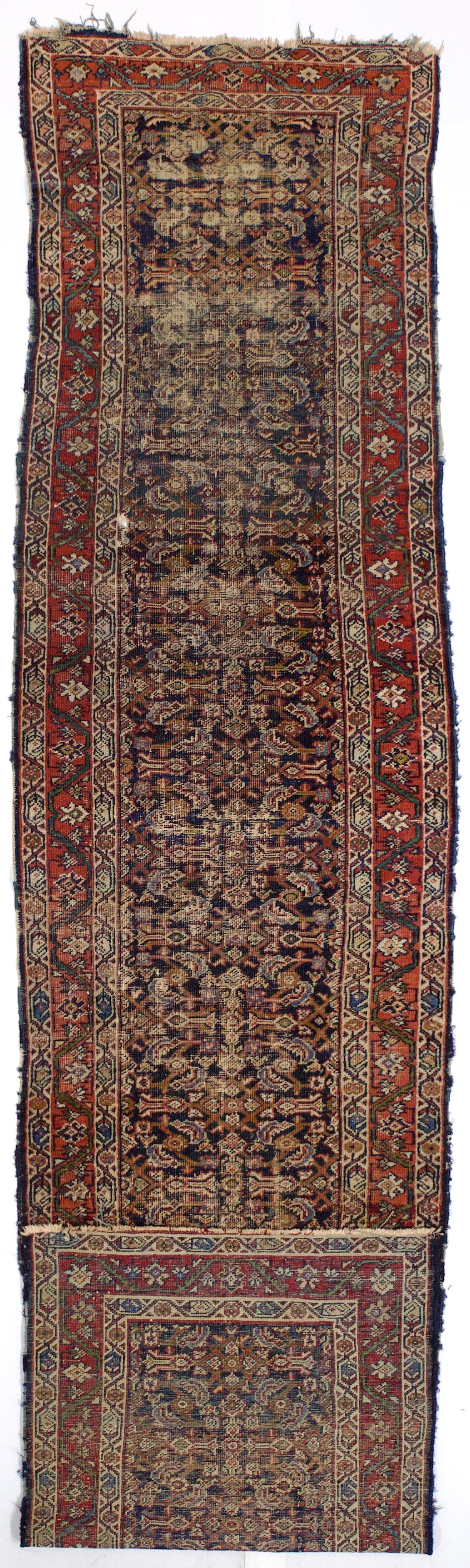 Antique  Mahal Wool Long Rug 3'1" x 13' 6''