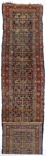 Antique  Mahal Wool Long Rug 3'1" x 13' 6''