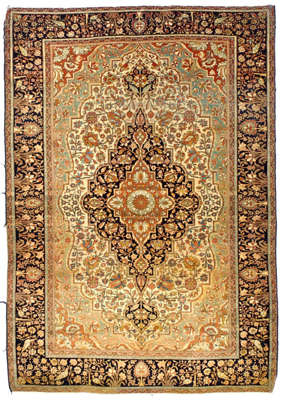 Antique Mohtasham Kashan Area Rug 4' 6
