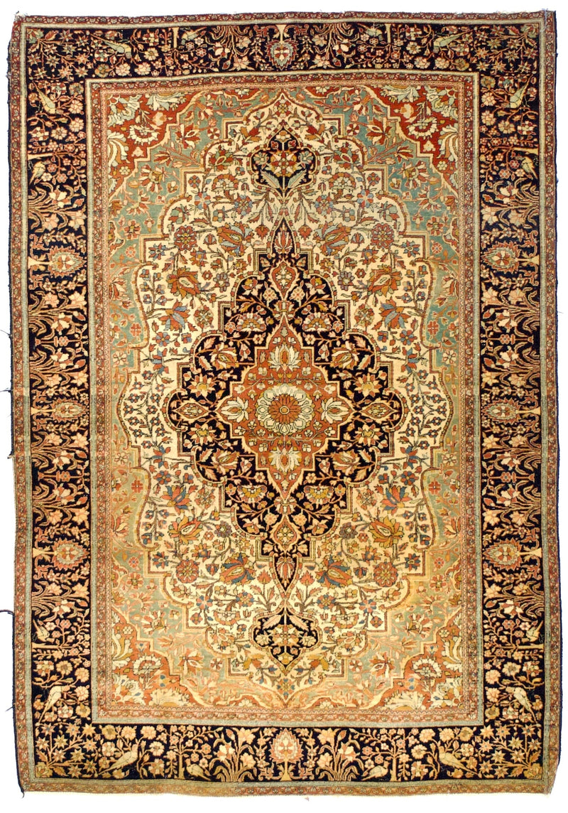 Antique Mohtasham Kashan Area Rug 4' 6