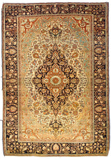Antique Mohtasham Kashan Area Rug 4' 6" x 6'9"