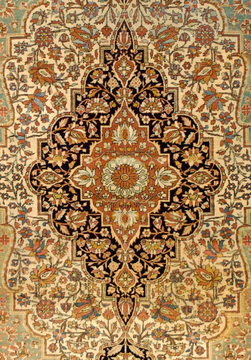 Antique Mohtasham Kashan Area Rug 4' 6" x 6'9"