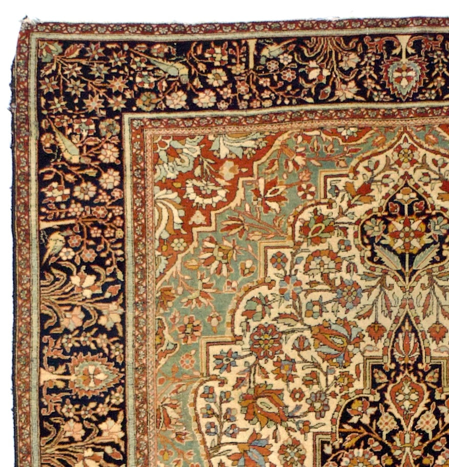Antique Mohtasham Kashan Area Rug 4' 6" x 6'9"