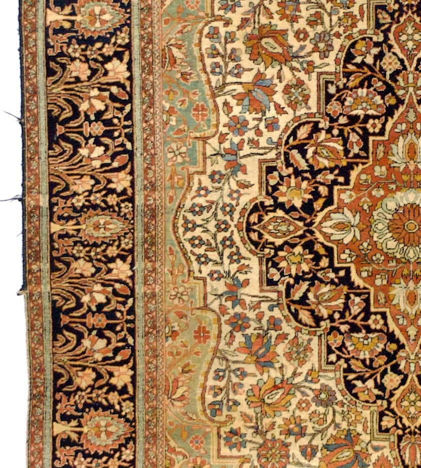 Antique Mohtasham Kashan Area Rug 4' 6" x 6'9"