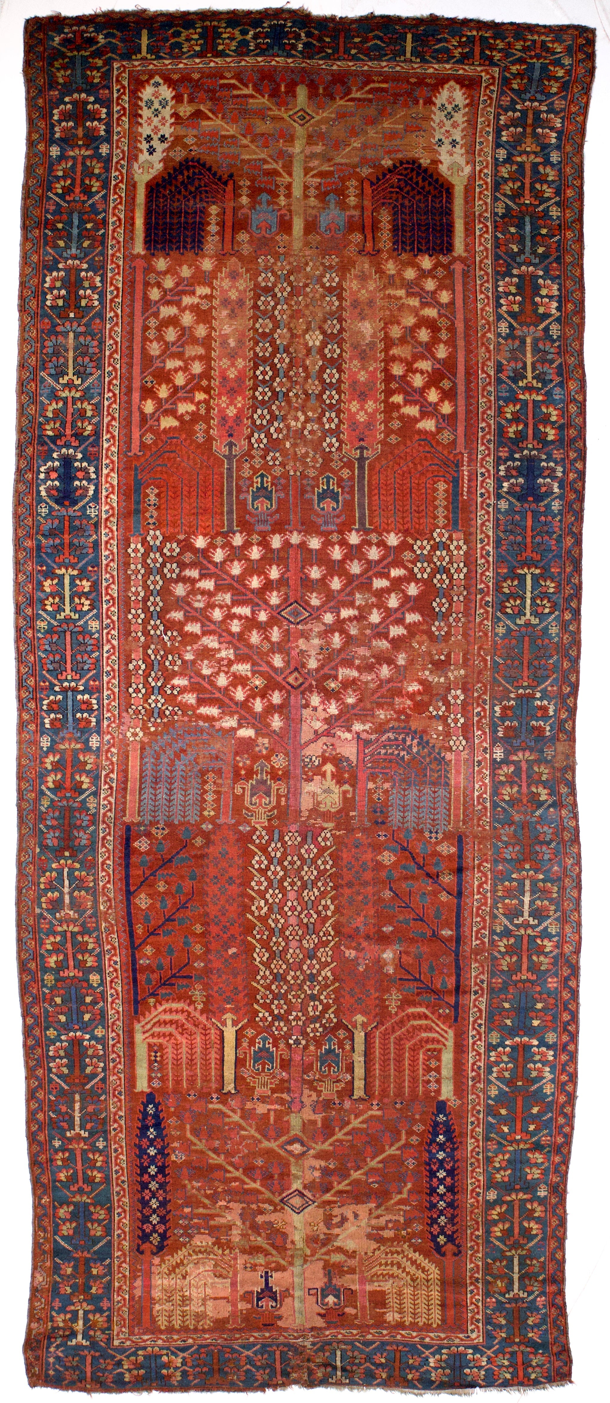 Early Antique Bakhshayesh Long Rug 5'8" x 14' 6''