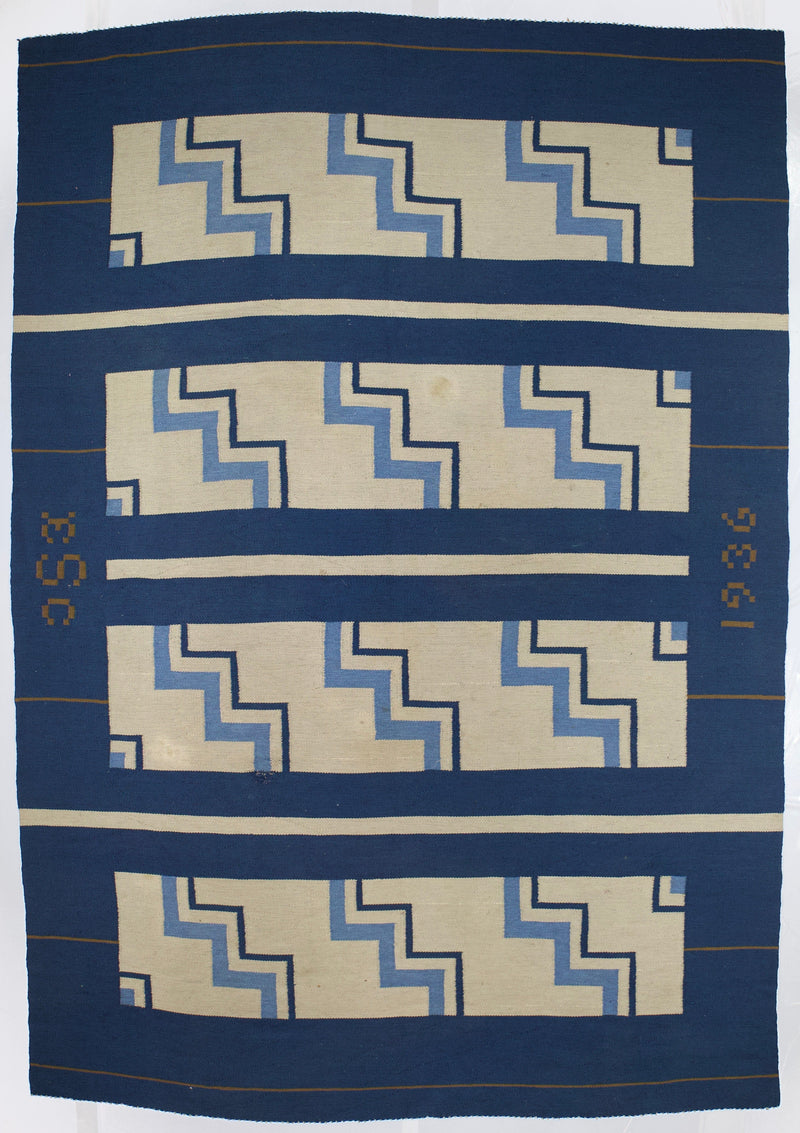 Vintage Swedish Rug Signed and Dated 8' 6